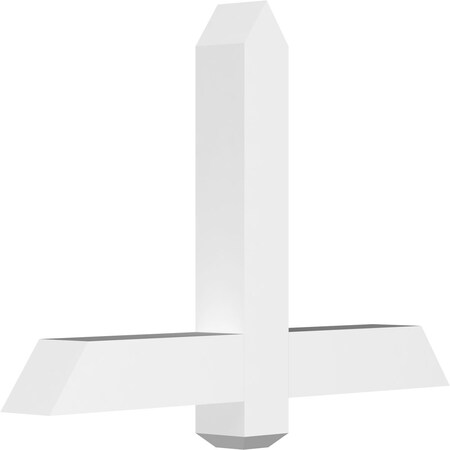 Ekena Millwork Eugene Architectural Grade PVC Gable Bracket, 36"W x 24"H x 4"D x 4"F, 16/12 Pitch GBP036X24X0404EUG00